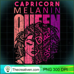 Womens Capricorn Melanin Queen PNG Clipart Download