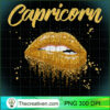 Capricorn Zodiac Birthday Golden Lips T Shirt Black Women copy