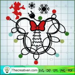 Minnie Christmas Light SVG Cut File for Cricut & Silhouette