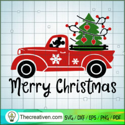 Merry Christmas Mickey Truck SVG Cut File for Cricut & Silhouette
