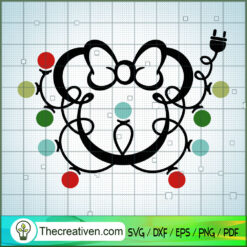 Minnie Head Christmas Light SVG Cut File for Cricut & Silhouette