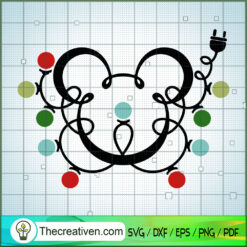 Mickey Head Christmas Light SVG Cut File for Cricut &  Design 29381