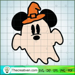 Cute Mickey Ghost Witch Hat SVG Cut File for Cricut & Silhouette