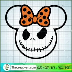 Horror Minnie Head SVG, Disney Halloween SVG, Mickey And Minnie SVG