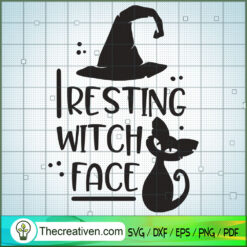 Resting Witch Face SVG Cut File for Cricut & Silhouett Design 29130