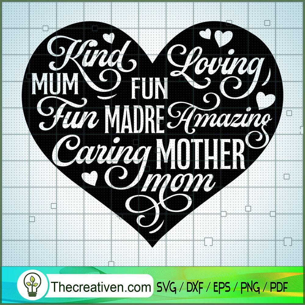 Mother Heart - Words SVG, Mother SVG, SVG For Cricut Silhouette 1 Mother Heart - Words SVG, Mother SVG, SVG For Cricut Silhouette