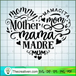 Heart Mama - Words SVG, Mother SVG, SVG For Cricut Silhouette