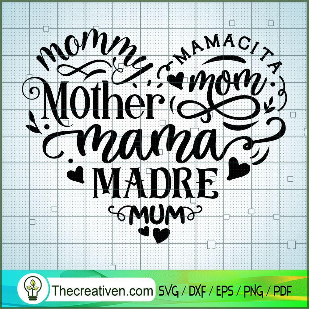 Heart Mama - Words SVG, Mother SVG, SVG For Cricut Silhouette 1 Heart Mama - Words SVG, Mother SVG, SVG For Cricut Silhouette