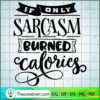 If Only Sarcasm Burned Calor SVG Cut File for Cricut 2 If only sarcasm burned calories copy