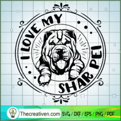 I Love My Shar Pei Free SVG Cut File for Cricut & Silhouette