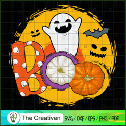 Boo Halloween Pumpkin Vintage SVG Cut File for Cricut & Silhouette