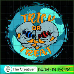 Trick or Treat Candy Zombie Hand SVG Cut File for Cricut & Silhouette