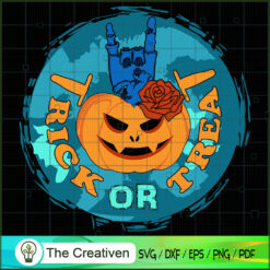 Trick or Treat Pumpkin Zombi SVG Cut File for Cricut