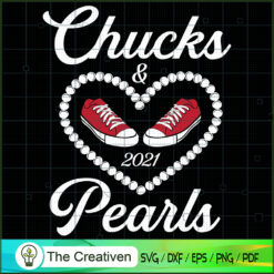 Chucks & Pearl Heart Pink SVG Cut File for Cricut & Silhouette