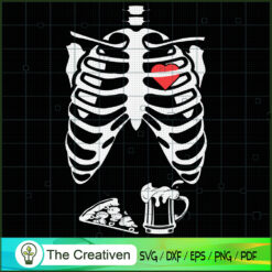 Skeleton Pizza Beer Funny Ha SVG Cut File for Cricut