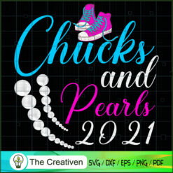 Chucks and Pearls Blue Pink 2021 SVG Cut File for Cricut & Silhouette