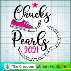 Chucks and Pearls Pink SVG, Chucks And Pearls SVG, Converse Shoe SVG
