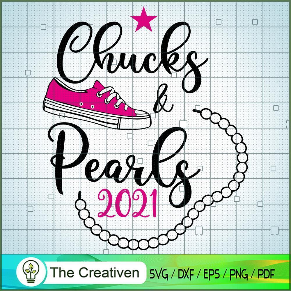 Chucks and Pearls Pink SVG, Chucks And Pearls SVG, Converse Shoe SVG 1 9