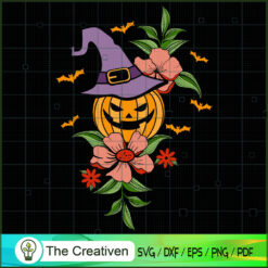 Pumpkin Floral Halloween Wit SVG Cut File for Cricut