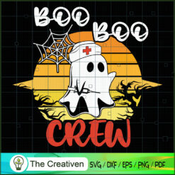 Halloween Boo Crew Nurse Ghost SVG Cut File for Cricut & Silhouette