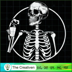 Halloween Skeleton Skull Cof SVG Cut File for Cricut