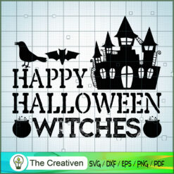 Happy Halloween Witches SVG Cut File for Cricut & Silh Design 27420