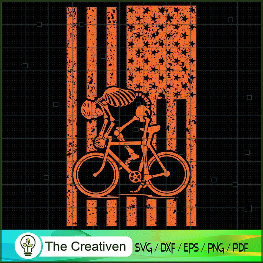 Skeleton Biking Usa Flag SVG Cut File for Cricut & Silhouette 1 Skeleton Biking Usa Flag SVG Cut File for Cricut & Silhouette