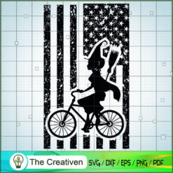 Halloween Witch Riding Usa Flag SVG Cut File for Cricut & Silhouette