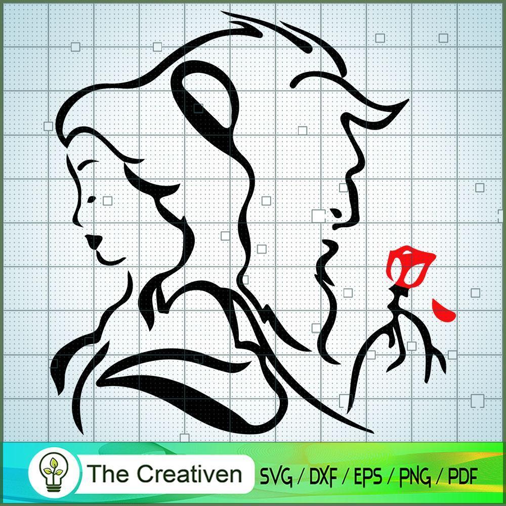 Outline Beauty And The Beast SVG Cut File for Cricut Design 27247 1 Outline Beauty And The Beast SVG Cut File for Cricut Design 27247