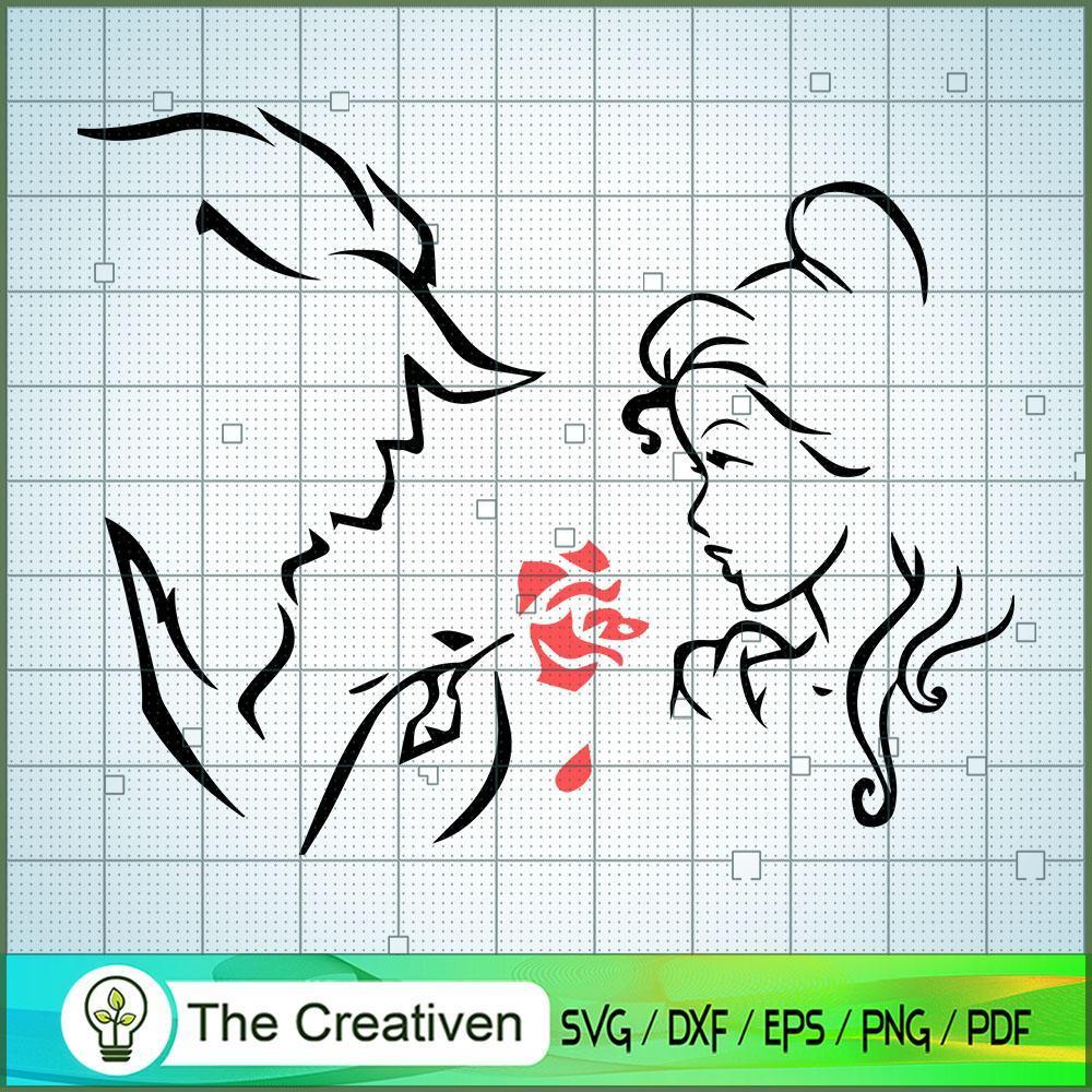 Outline Beauty And The Beast SVG Cut File for Cricut Design 27244 1 Outline Beauty And The Beast SVG Cut File for Cricut Design 27244