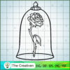 Outline Flower In Glass SVG Cut File for Cricut & Silhouette 3 fl4 copy