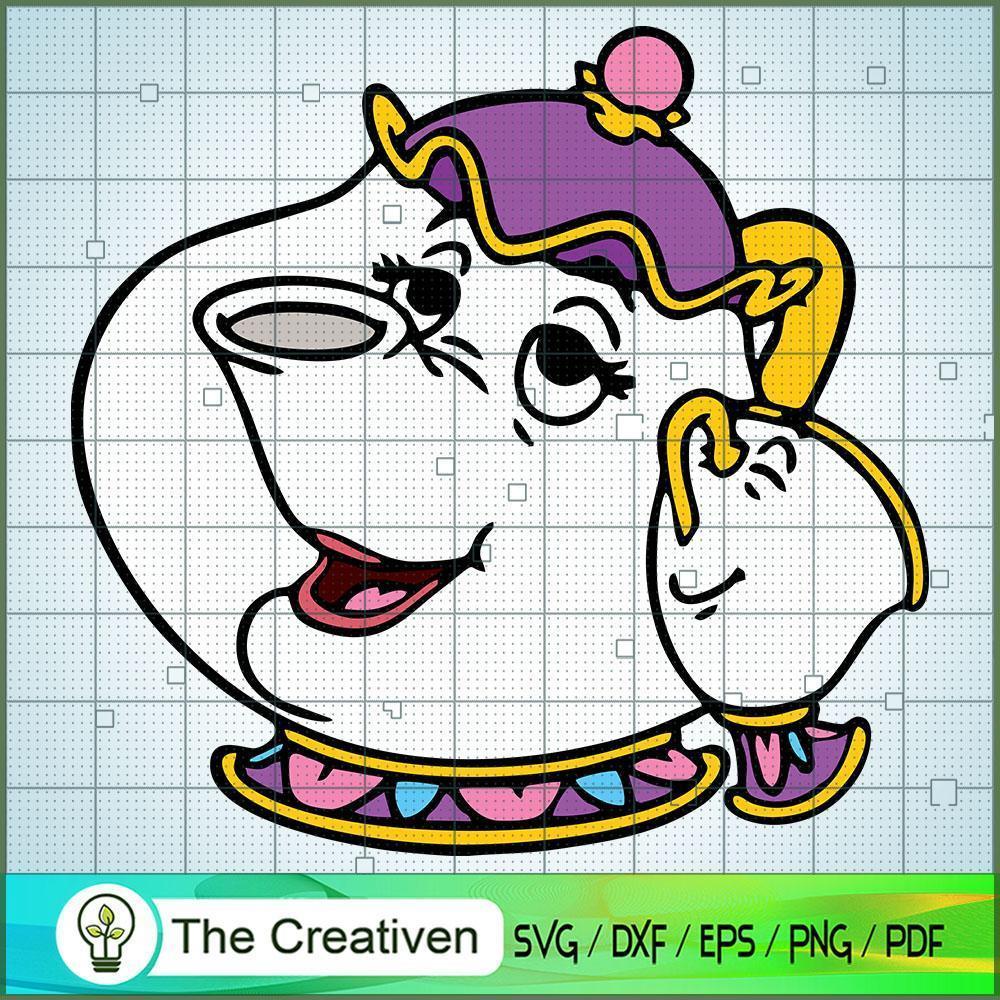 Mrs.Potts And Chip Potts SVG Cut File for Cricut & Silhouette 1 Mrs.Potts And Chip Potts SVG Cut File for Cricut & Silhouette
