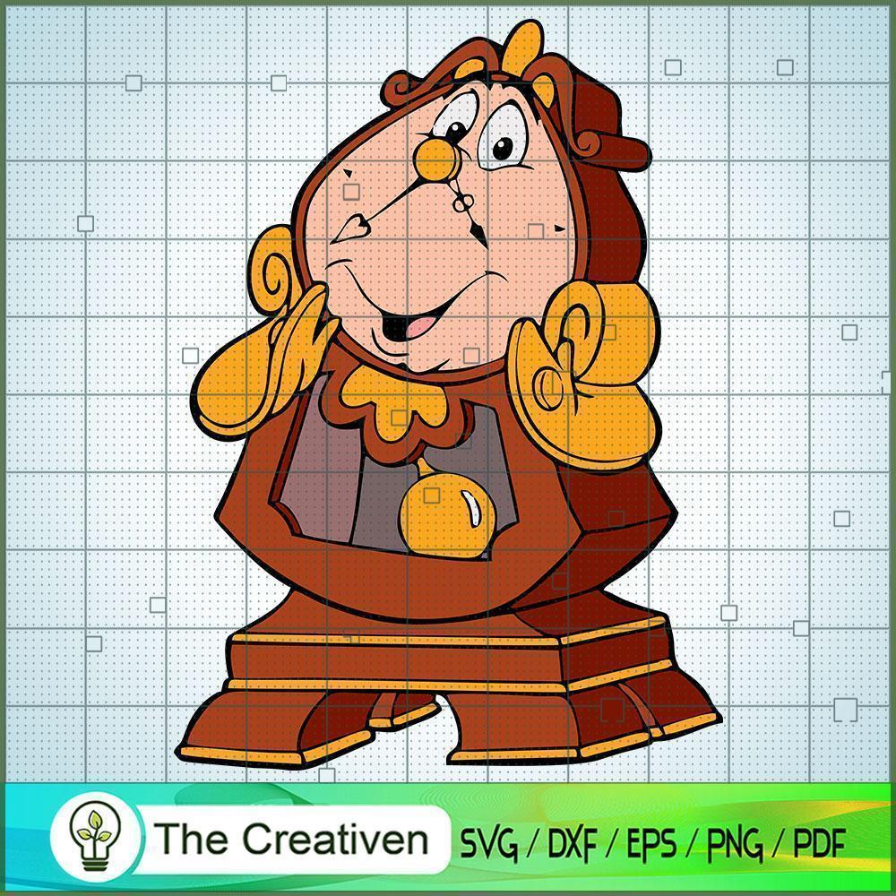 Funny Cogsworth Face SVG Cut File for Cricut & Silhouette 1 Funny Cogsworth Face SVG Cut File for Cricut & Silhouette