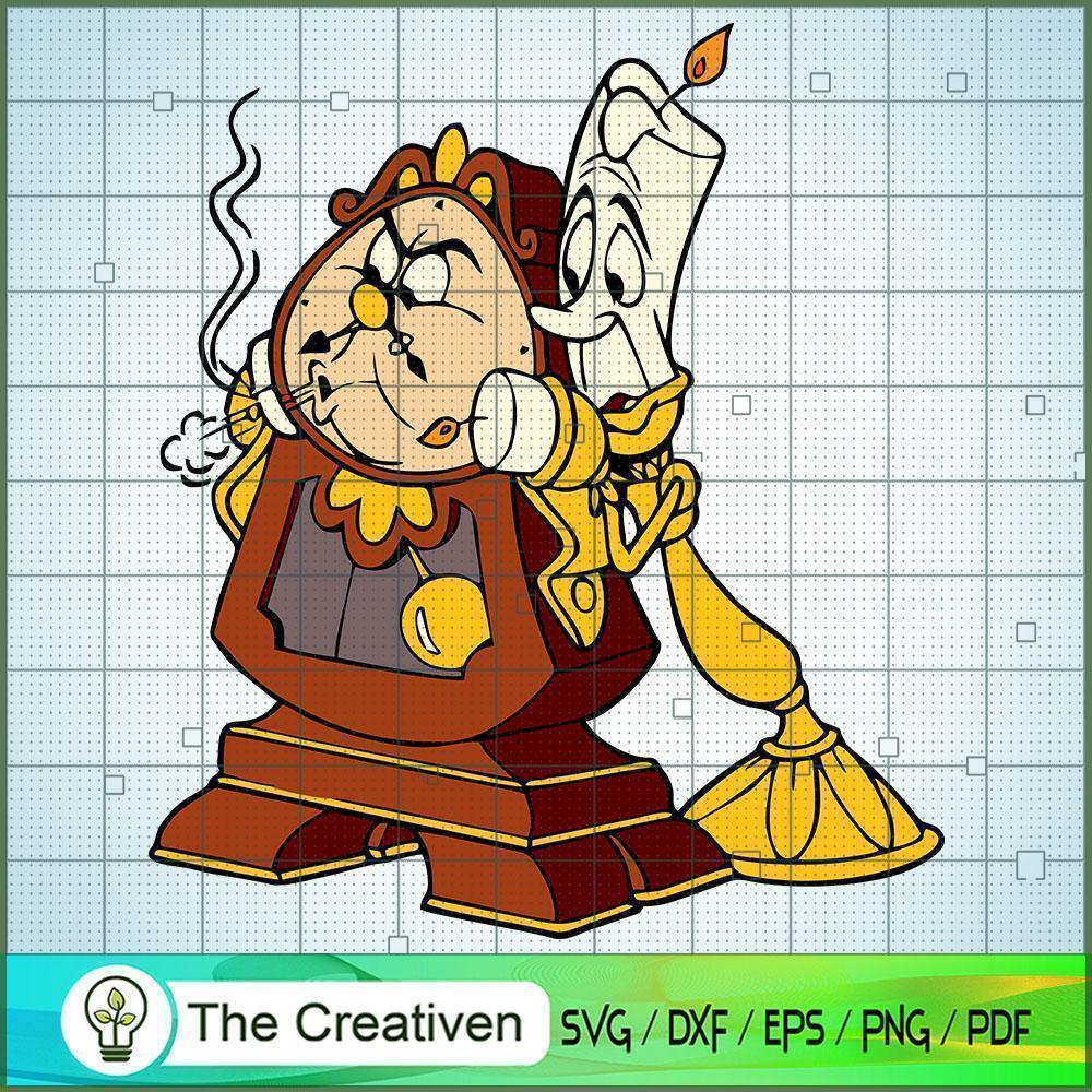 Cogsworth And Lumiere SVG Cut File for Cricut & Silhouette 1 Cogsworth And Lumiere SVG Cut File for Cricut & Silhouette