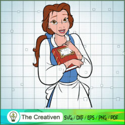 Belle Hugs A Book SVG Cut File for Cricut & Silhouette