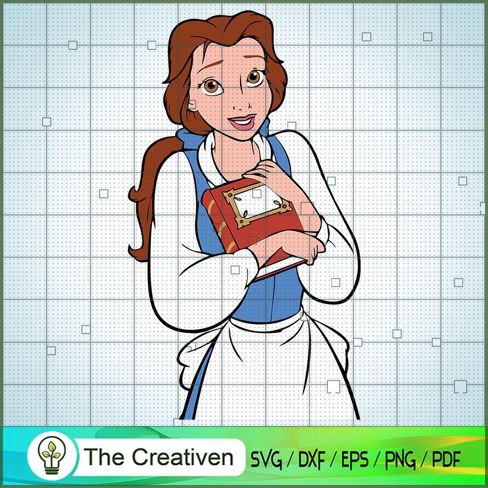 Belle Hugs A Book SVG Cut File for Cricut & Silhouette 1 Belle Hugs A Book SVG Cut File for Cricut & Silhouette