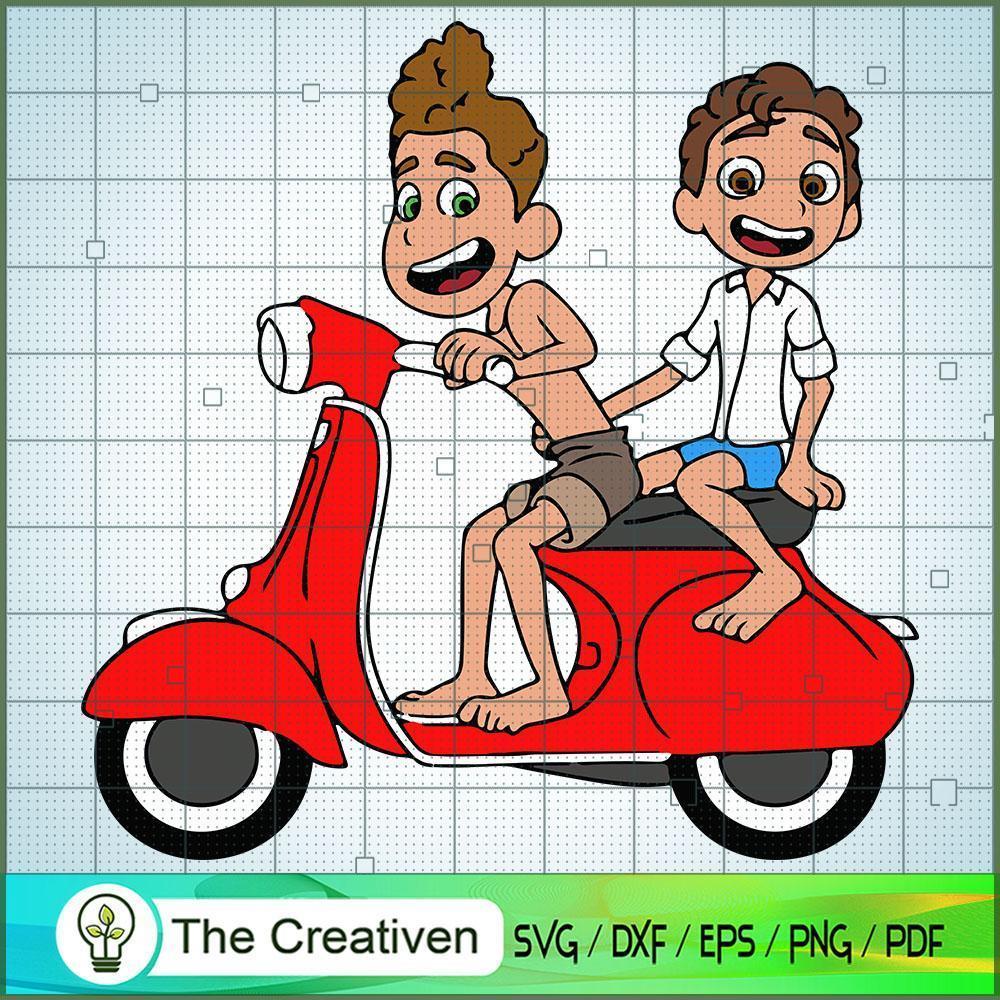 Luca And Alberto Riding The Motorcycle SVG, Luca SVG, Cartoon SVG 1 Luca And Alberto Riding The Motorcycle SVG, Luca SVG, Cartoon SVG