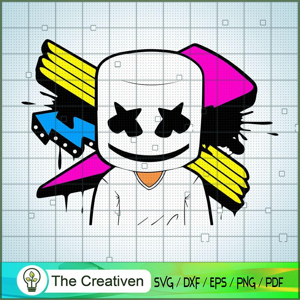 Color Marshmello Background SVG, Marshmello SVG, DJ SVG, Producer SVG 1 dj marshmello 008 01 copy