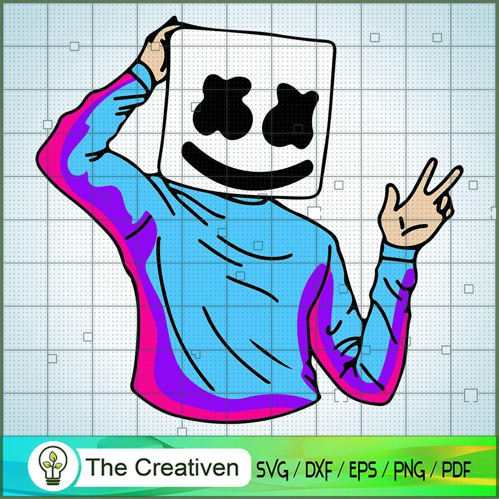Color Marshmello SVG Cut File for Cricut & Silhouette 1 Color Marshmello SVG Cut File for Cricut & Silhouette