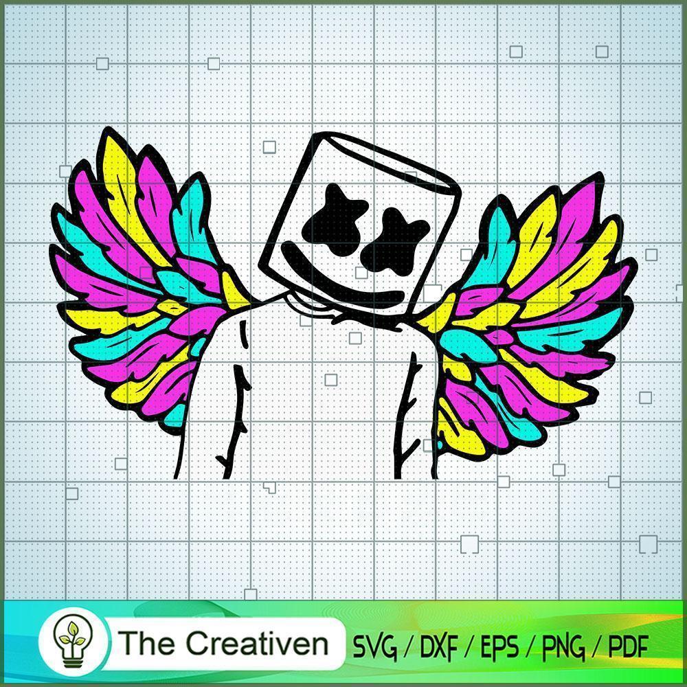 Marshmello Colorful Wing SVG, Marshmello SVG, DJ SVG, Producer SVG 1 dj marshmello 001 01 copy