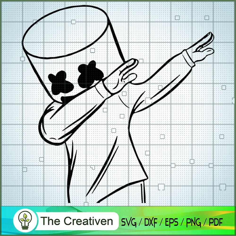 Dabbing Marshmello SVG, Marshmello SVG, DJ SVG, Producer SVG 1 DJ marshmello 17.svg copy