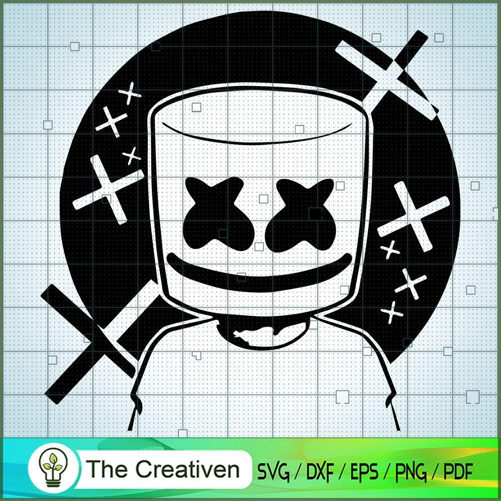 Black Circle Marshmello SVG, Marshmello SVG, DJ SVG, Producer SVG 1 DJ marshmello 14.svg copy