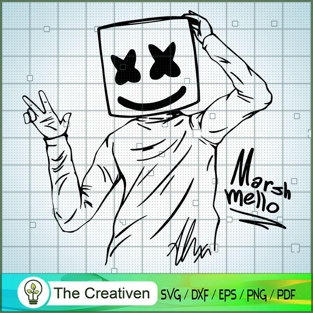 Hi I'am Marshmello SVG, Marshmello SVG, DJ SVG, Producer SVG 1 DJ marshmello 12.svg copy