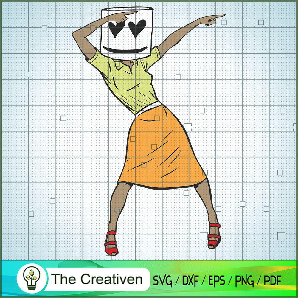 Funny Dance Girl Marshmello SVG Cut File for Cricut & Silhouette 1 Funny Dance Girl Marshmello SVG Cut File for Cricut & Silhouette