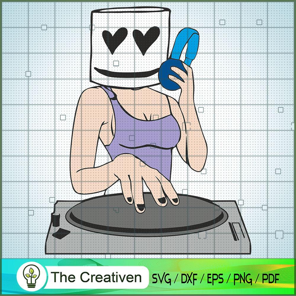 DJ Girl Marshmello SVG, Marshmello SVG, DJ SVG, Producer SVG 1 9 copy 1