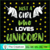 Just A Boy Who Lovers Unicor SVG Cut File for Cricut Design 26607