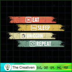 Eat Sleep Unicorn Repeat SVG Cut File for Cricut & Silhouette
