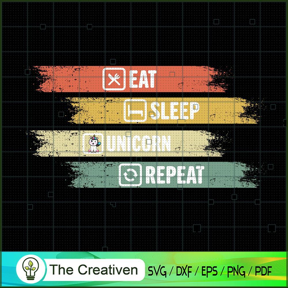 Eat Sleep Unicorn Repeat SVG Cut File for Cricut & Silhouette 1 Eat Sleep Unicorn Repeat SVG Cut File for Cricut & Silhouette