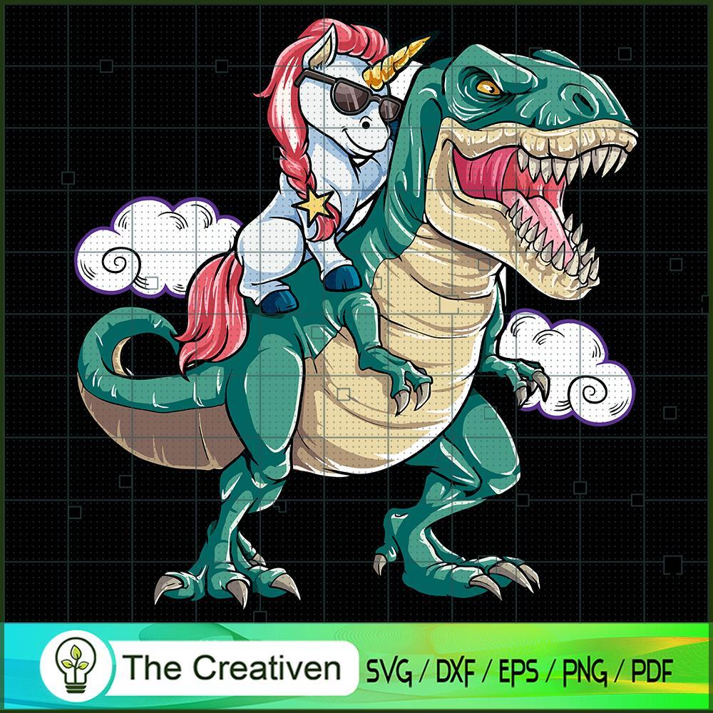 Unicorn Riding Dinosaur SVG Cut File for Cricut & Silhouette 1 Unicorn Riding Dinosaur SVG Cut File for Cricut & Silhouette