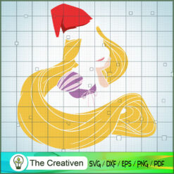 Rapuzel Colorful Christmas Hat SVG, Disney Princess SVG, Christmas SVG